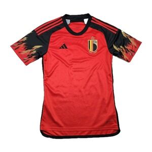 Adidas Belgium Authentic Home Jersey Red Black 2022 HD9412 Flame Soccer Men sz S